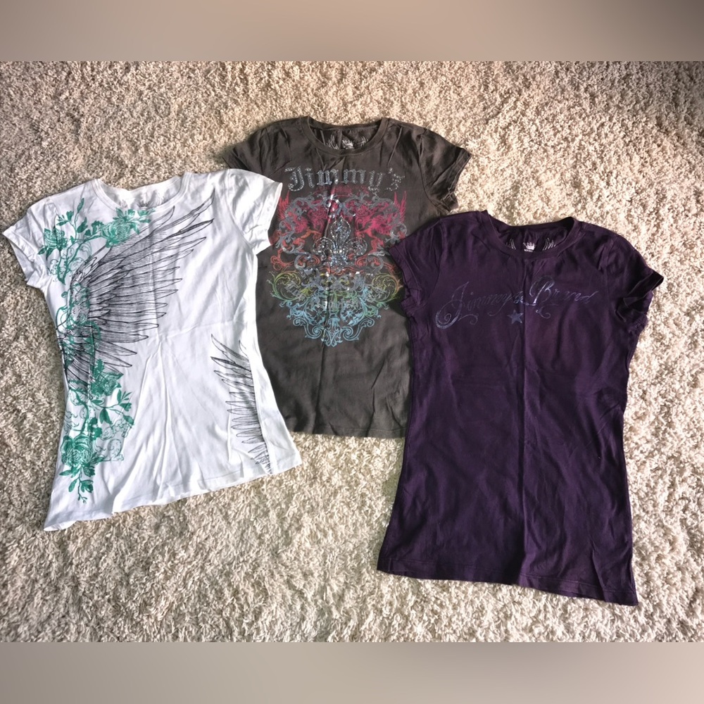Jimmy’z T Shirt Lot with Angel Wings on Back sz medium